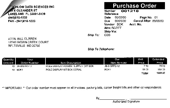 Inventory Control - Purchase Order