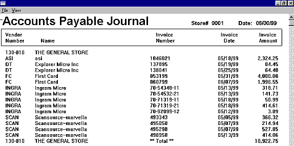 Accounts Payable Journal