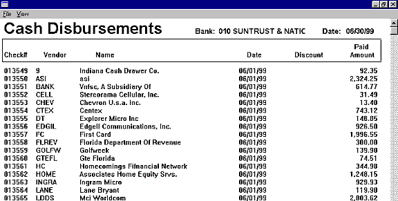 Cash Disbursements