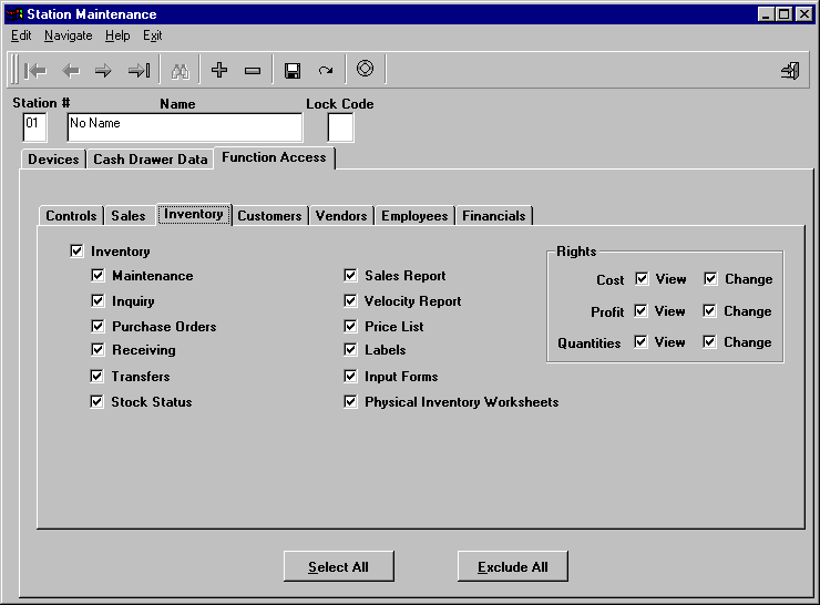 POS Function Access